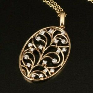 EFFY 14K Diamond Tree of Life Necklace / 14K